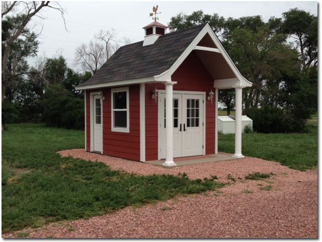 cupola with cottage rooster on a shed