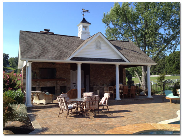 horse cupola with vents on a pool house