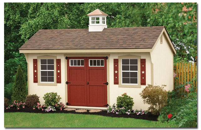 cupola on a red gardening shed